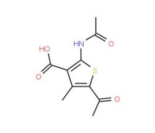 5-Acetyl-2-acetylamino-4-methyl-thiophene-3-carboxylic acid - chemical structure image