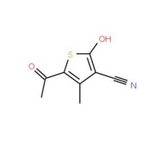 5-acetyl-2-hydroxy-4-methylthiophene-3-carbonitrile (CAS 120456-32-8) - chemical structure image