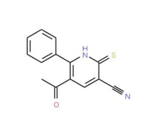 5-acetyl-2-mercapto-6-phenylnicotinonitrile - chemical structure image