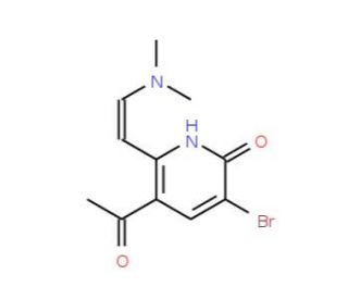 5-Acetyl-3-bromo-6-[(E)-2-(dimethylamino)ethenyl]-2(1H)-pyridinone - chemical structure image