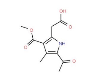 [5-acetyl-3-(methoxycarbonyl)-4-methyl-1H-pyrrol-2-yl]acetic acid - chemical structure image