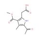 [5-acetyl-3-(methoxycarbonyl)-4-methyl-1H-pyrrol-2-yl]acetic acid - chemical structure image
