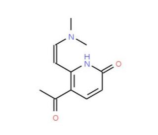 5-Acetyl-6-[2-(dimethylamino)vinyl]-2(1H)-pyridinone - chemical structure image