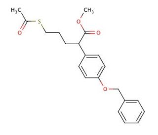 5-Acetylsulfanyl-2-(4-benzyloxyphenyl)pentanoic acid methyl ester - chemical structure image