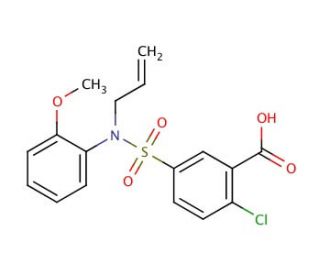5-[Allyl-(2-methoxy-phenyl)-sulfamoyl]-2-chloro-benzoic acid - chemical structure image