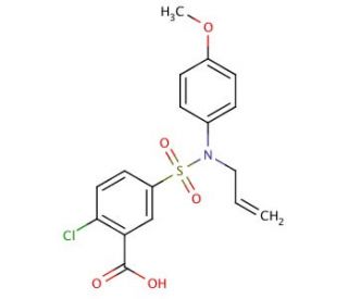 5-[Allyl-(4-methoxy-phenyl)-sulfamoyl]-2-chloro-benzoic acid (CAS 438030-75-2) - chemical structure image