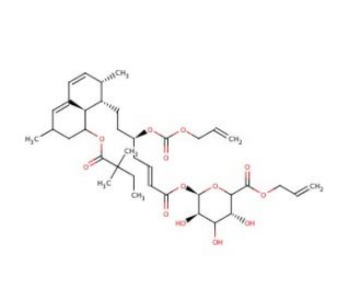 5-Allyloxycarbonyl-2,3-dehydro-simvastatin-&beta;-D-glucuronide Allyl Ester - chemical structure image