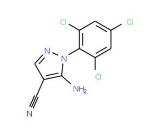 5-Amino-1-(2,4,6-trichlorophenyl)-1H-pyrazole-4-carbonitrile (CAS 79002-96-3) - chemical structure image