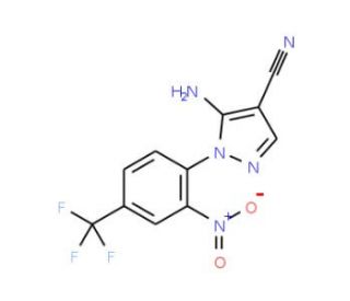 5-Amino-1-[2-nitro-4-(trifluoromethyl)phenyl]-1H-pyrazole-4-carbonitrile (CAS 74990-43-5) - chemical structure image
