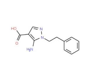 5-amino-1-(2-phenylethyl)-1H-pyrazole-4-carboxylic acid - chemical structure image