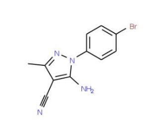 5-Amino-1-(4-bromophenyl)-4-cyano-3-methyl-1H-pyrazole (CAS 76982-35-9) - chemical structure image