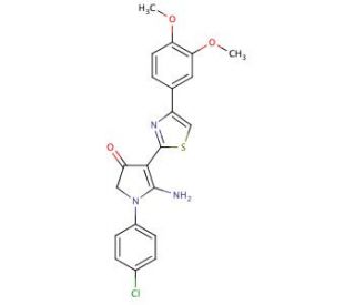 5-Amino-1-(4-chloro-phenyl)-4-[4-(3,4-dimethoxy-phenyl)-thiazol-2-yl]-1,2-dihydro-pyrrol-3-one - chemical structure image