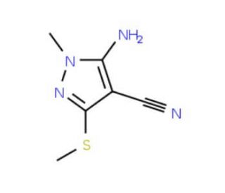 5-amino-1-methyl-3-(methylthio)-1H-pyrazole-4-carbonitrile - chemical structure image