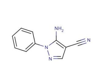 5-Amino-1-phenylpyrazolo-4-carbonitrile (CAS 5334-43-0) - chemical structure image