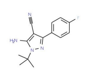 5-Amino-1-(tert-butyl)-3-(4-fluorophenyl)-1H-pyrazole-4-carbonitrile (CAS 320422-34-2) - chemical structure image
