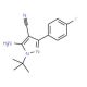 5-Amino-1-(tert-butyl)-3-(4-fluorophenyl)-1H-pyrazole-4-carbonitrile (CAS 320422-34-2) - chemical structure image