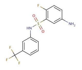 5-Amino-2-fluoro-N-(3-trifluoromethyl-phenyl)-benzenesulfonamide - chemical structure image