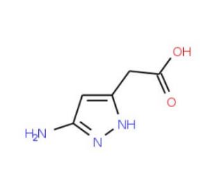 (5-Amino-2H-pyrazol-3-yl)-acetic acid (CAS 174891-10-2) - chemical structure image