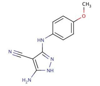 5-amino-3-[(4-methoxyphenyl)amino]-1H-pyrazole-4-carbonitrile - chemical structure image