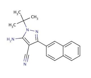 5-Amino-3-(1-naphthyl)-4-cyano-1-tert-butylpyrazole (CAS 221243-34-1) - chemical structure image