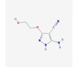5-amino-3-(2-hydroxyethoxy)-1H-pyrazole-4-carbonitrile - chemical structure image
