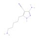 5-amino-3-(5-aminopentyl)-1H-pyrazole-4-carbonitrile - chemical structure image
