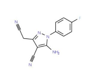 5-Amino-3-cyanomethyl-1-(4-fluoro-phenyl)-1H-pyrazole-4-carbonitrile - chemical structure image