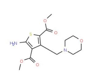 5-Amino-3-morpholin-4-ylmethyl-thiophene-2,4-dicarboxylic acid dimethyl ester - chemical structure image