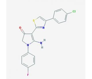 5-Amino-4-[4-(4-chloro-phenyl)-thiazol-2-yl]-1-(4-fluoro-phenyl)-1,2-dihydro-pyrrol-3-one - chemical structure image