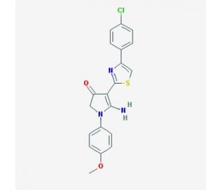 5-Amino-4-[4-(4-chloro-phenyl)-thiazol-2-yl]-1-(4-methoxy-phenyl)-1,2-dihydro-pyrrol-3-one - chemical structure image