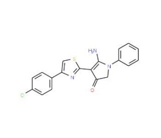 5-Amino-4-[4-(4-chloro-phenyl)-thiazol-2-yl]-1-phenyl-1,2-dihydro-pyrrol-3-one - chemical structure image
