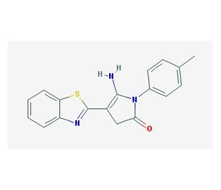 5-Amino-4-benzothiazol-2-yl-1-p-tolyl-1,3-dihydro-pyrrol-2-one (CAS 885460-76-4) - chemical structure image