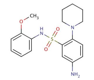 5-Amino-N-(2-methoxy-phenyl)-2-piperidin-1-yl-benzenesulfonamide (CAS 326022-99-5) - chemical structure image