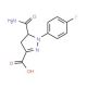 5-(aminocarbonyl)-1-(4-fluorophenyl)-4,5-dihydro-1H-pyrazole-3-carboxylic acid - chemical structure image