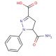 5-(aminocarbonyl)-1-phenyl-4,5-dihydro-1H-pyrazole-3-carboxylic acid - chemical structure image