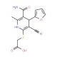 {[5-(aminocarbonyl)-3-cyano-4-(2-furyl)-6-methyl-1,4-dihydropyridin-2-yl]thio}acetic acid - chemical structure image