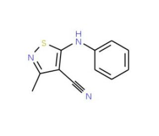 5-anilino-3-methylisothiazole-4-carbonitrile (CAS 91093-88-8) - chemical structure image