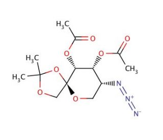 5-Azido-5-deoxy-3,4-di-O-acetyl-1,2-O-isopropylidene-β-D-fructose (CAS 94801-00-0) - chemical structure image