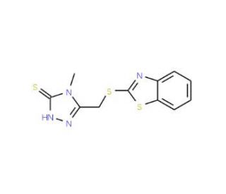 5-(Benzothiazol-2-ylsulfanylmethyl)-4-methyl-4H-[1,2,4]triazole-3-thiol - chemical structure image