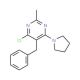 5-Benzyl-4-chloro-2-methyl-6-pyrrolidin-1-yl-pyrimidine (CAS 500156-13-8) - chemical structure image
