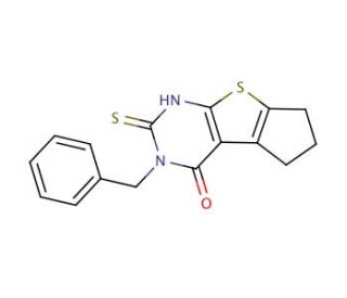 5-Benzyl-6-mercapto-1,2,3,5-tetrahydro-8-thia-5,7-diaza-cyclopenta[a]inden-4-one - chemical structure image