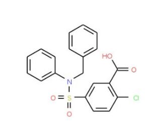 5-(Benzyl-phenyl-sulfamoyl)-2-chloro-benzoic acid - chemical structure image