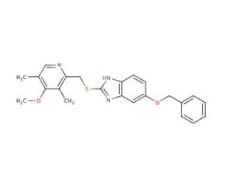 5-Benzyloxy-2-{[(3,5-dimethyl-4-methoxy-2-pyridinyl)methyl]thio}-1-benzimidazole (CAS 1076198-98-5) - chemical structure imag