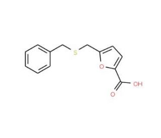 5-Benzylsulfanylmethyl-furan-2-carboxylic acid (CAS 91903-26-3) - chemical structure image
