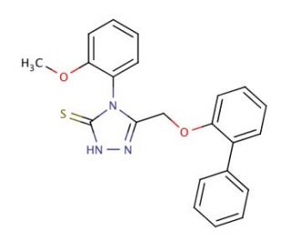 5-(Biphenyl-2-yloxymethyl)-4-(2-methoxy-phenyl)-4H-[1,2,4]triazole-3-thiol - chemical structure image