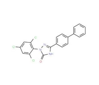 5-(Biphenyl-4-yl)-2-(2,4,6-trichlorophenyl)-1,2-dihydro-3H-1,2,4-triazol-3-one - chemical structure image