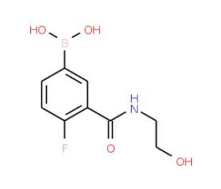 5-Borono-2-fluoro-N-(2-hydroxyethyl)benzamide (CAS 874219-25-7) - chemical structure image