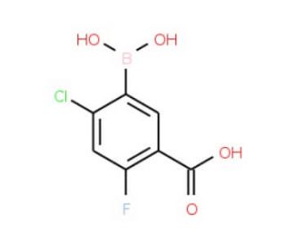 5-Borono-4-chloro-2-fluorobenzoic acid (CAS 957066-06-7) - chemical structure image