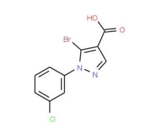 5-Bromo-1-(3-chlorophenyl)-1H-pyrazole-4-carboxylic acid - chemical structure image