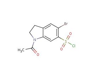 5-bromo-1-acetyl-2,3-dihydro-1H-indole-6-sulfonyl chloride (CAS 107144-42-3) - chemical structure image